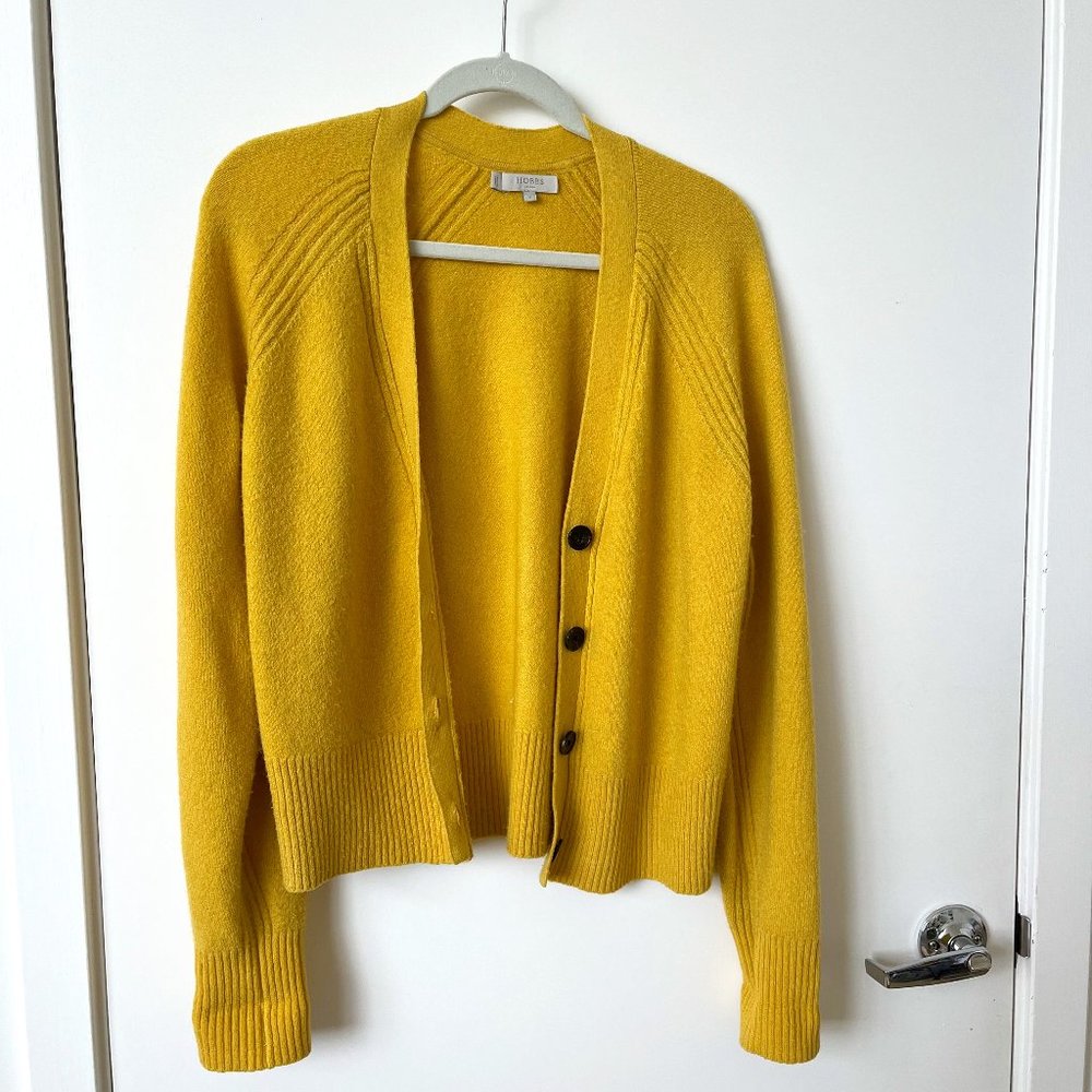 Hobbs London Mustard Yellow Cardigan Size S